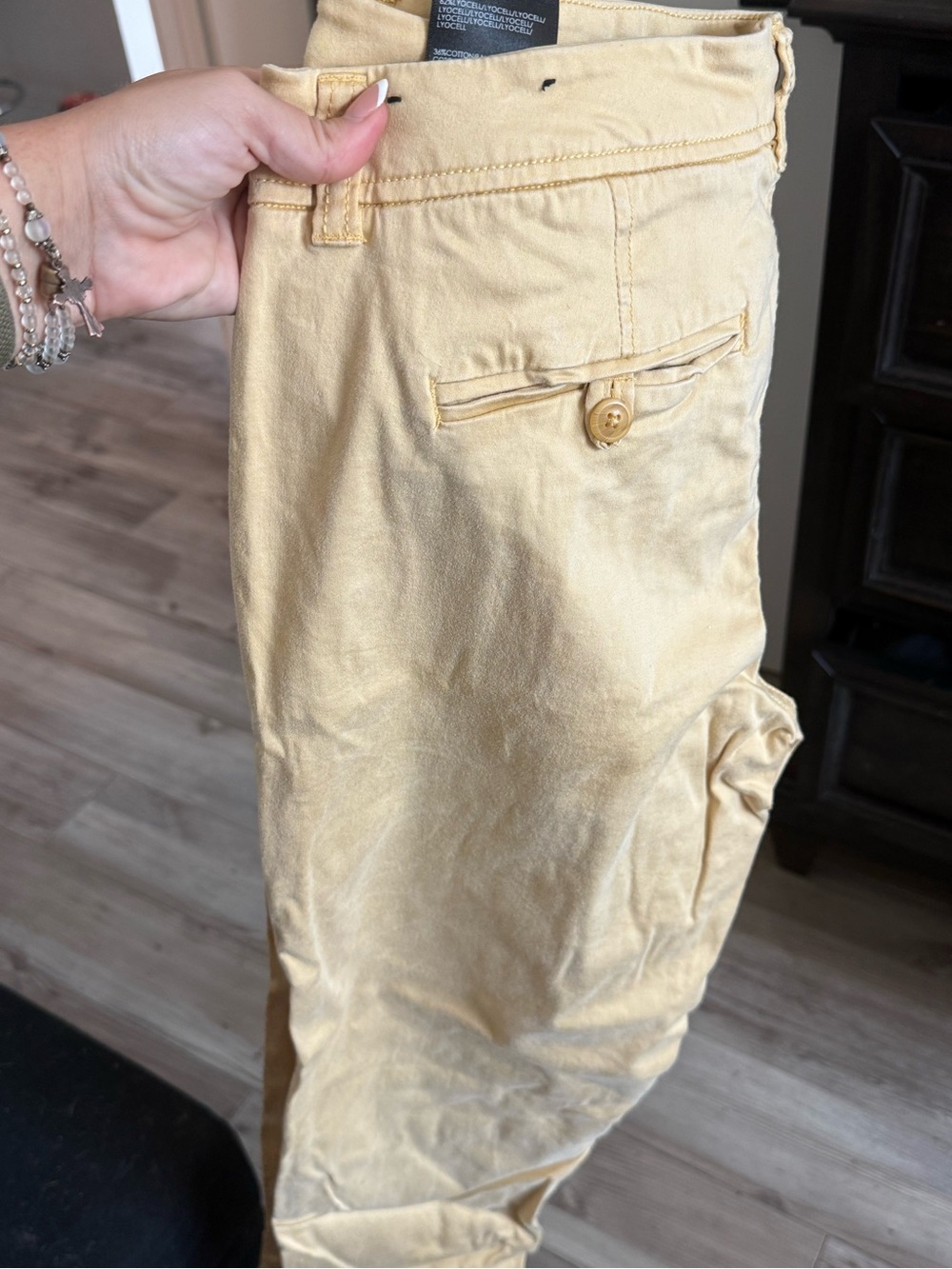 Straight-Leg Women's Pants in mustard yellow